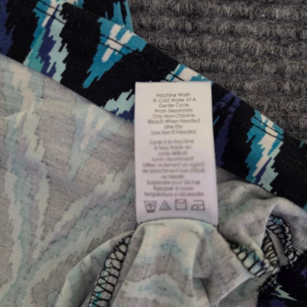 Coldwater Creek Size XL Blue Ikat Diamond Geometric Sleevless Maxi Dress Boho - Picture 5 of 7